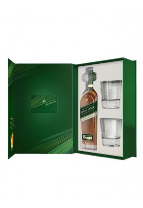 JOHNNIE-WALKER 15-ans Green Label Coffret 2 verres 200e Anniversaire 43°