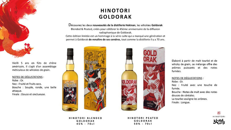 Whisky Japonais Hinotori Série limité Goldorak  blended ou peated 2023